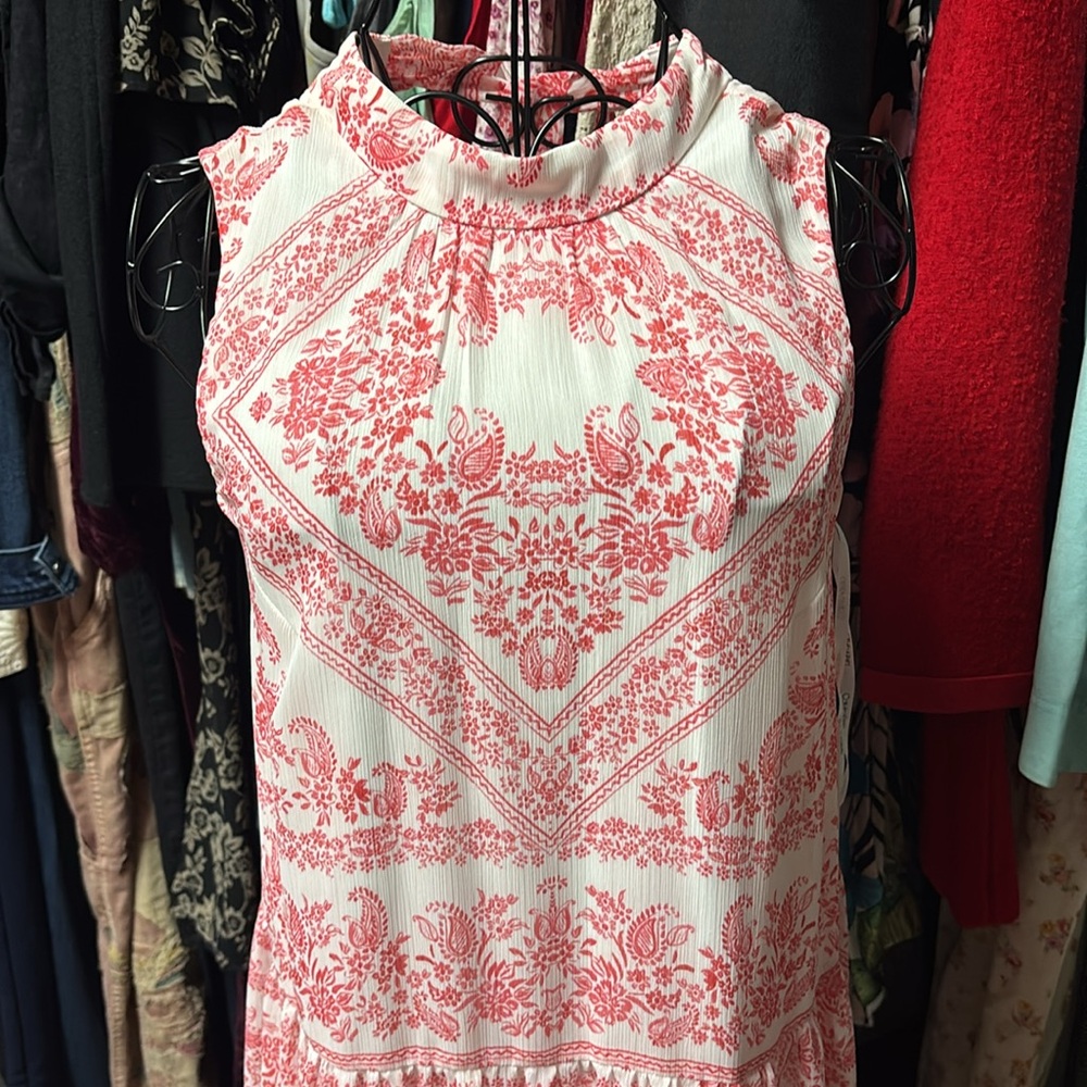 Calvin Klein red and White Midi Dress - Picture 3 of 6